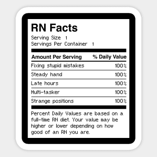 Facts | RN Registered Nurse Nursing Gift Sticker